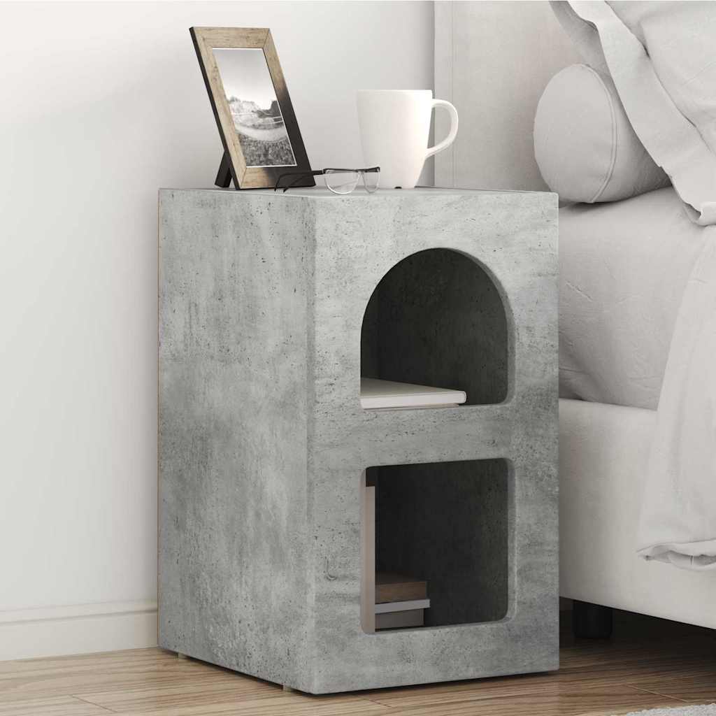 vidaXL Nachttisch 2 pcs Beton Grau 29,5 x 33,5 x 50 cm Holzwerkstoff