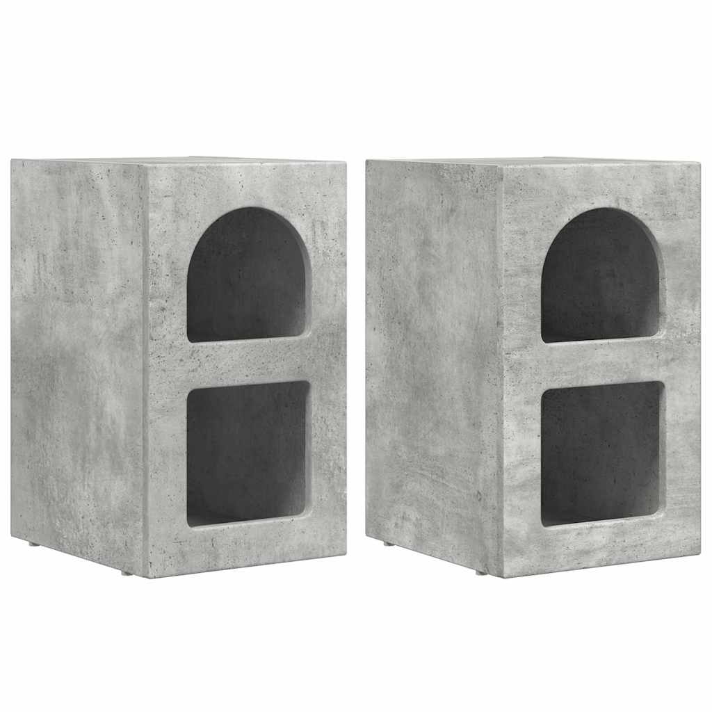 vidaXL Nachttisch 2 pcs Beton Grau 29,5 x 33,5 x 50 cm Holzwerkstoff