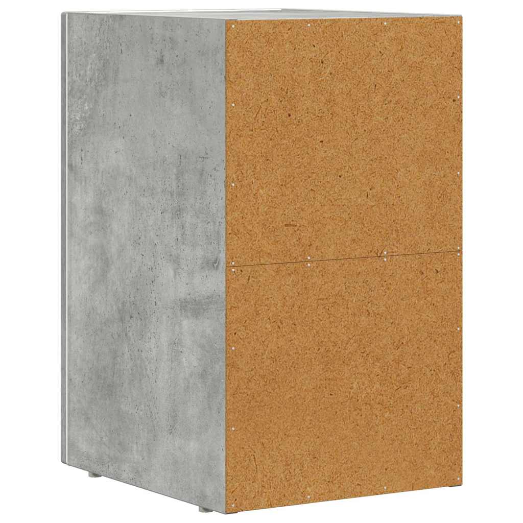 vidaXL Nachttisch 2 pcs Beton Grau 29,5 x 33,5 x 50 cm Holzwerkstoff