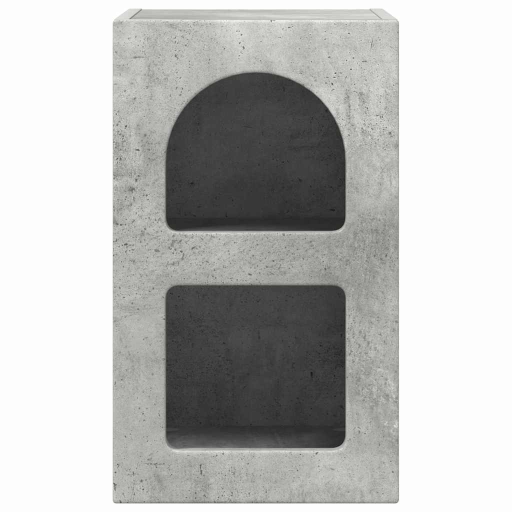 vidaXL Nachttisch 2 pcs Beton Grau 29,5 x 33,5 x 50 cm Holzwerkstoff