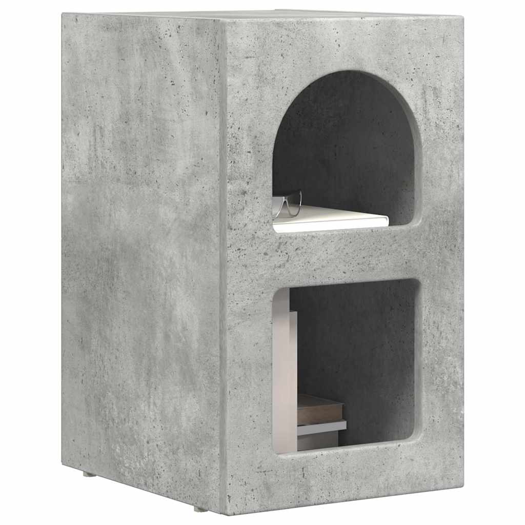 vidaXL Nachttisch 2 pcs Beton Grau 29,5 x 33,5 x 50 cm Holzwerkstoff