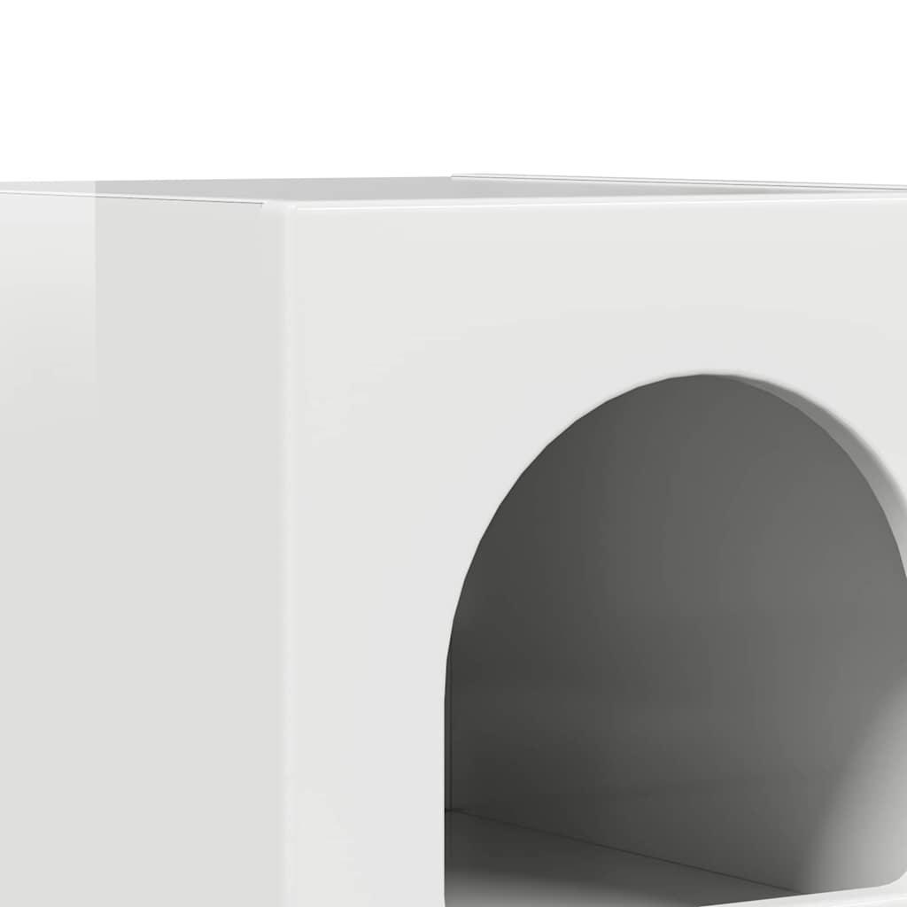 vidaXL Nachttisch 2 pcs Hochglanz Weiß 29,5 x 33,5 x 50 cm