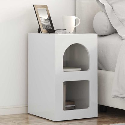 vidaXL Nachttisch 2 pcs Hochglanz Weiß 29,5 x 33,5 x 50 cm