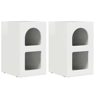 vidaXL Nachttisch 2 pcs Hochglanz Weiß 29,5 x 33,5 x 50 cm