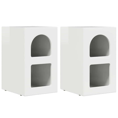 vidaXL Nachttisch 2 pcs Hochglanz Weiß 29,5 x 33,5 x 50 cm