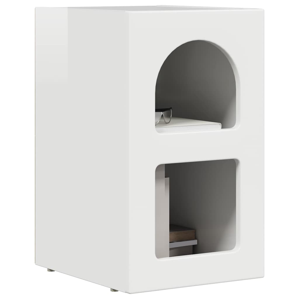 vidaXL Nachttisch 2 pcs Hochglanz Weiß 29,5 x 33,5 x 50 cm