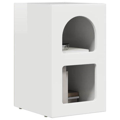 vidaXL Nachttisch 2 pcs Hochglanz Weiß 29,5 x 33,5 x 50 cm