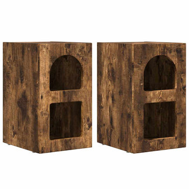 vidaXL Nachttisch 2 pcs Geräucherte Eiche 29,5 x 33,5 x 50 cm