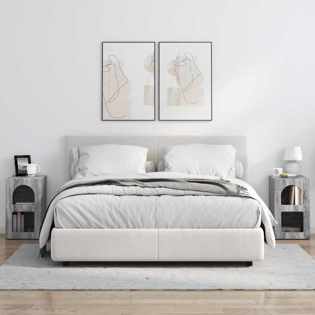 vidaXL Nachttisch 2 pcs Graues Sonoma 29,5 x 33,5 x 50 cm