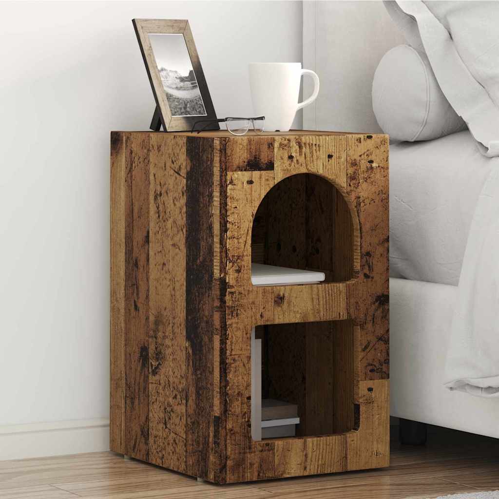 vidaXL Nachttisch Altholz 29,5 x 33,5 x 50 cm Holzwerkstoff