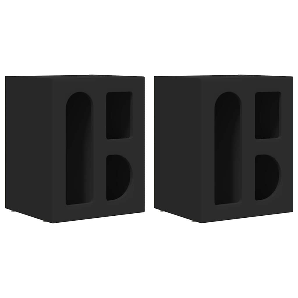 vidaXL Nachttisch 2 pcs Schwarz 40 x 35 x 50 cm Holzwerkstoff