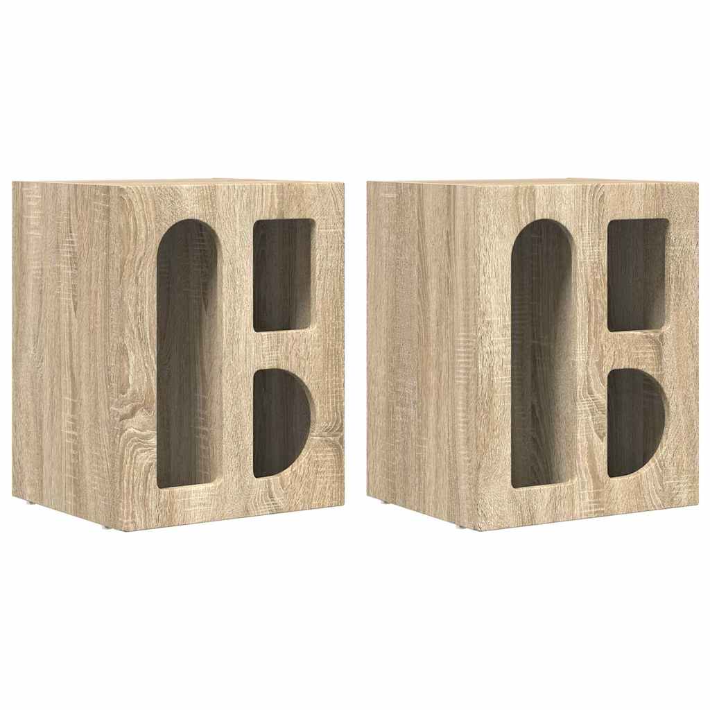 vidaXL Nachttisch 2 pcs Sonoma-Eiche 40 x 35 x 50 cm Holzwerkstoff
