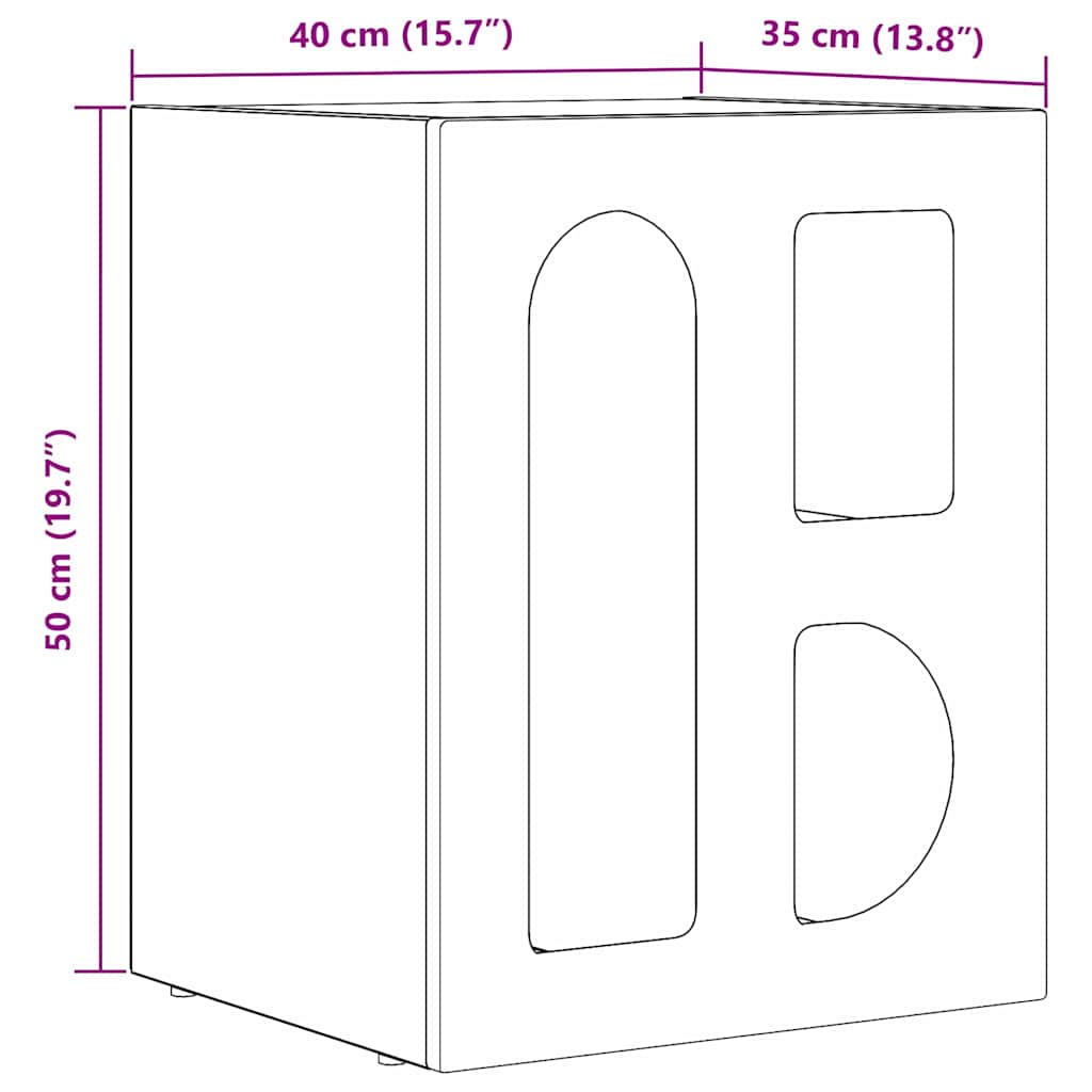 Nachttisch Beton Grau 40 x 35 x 50 cm Holzwerkstoff