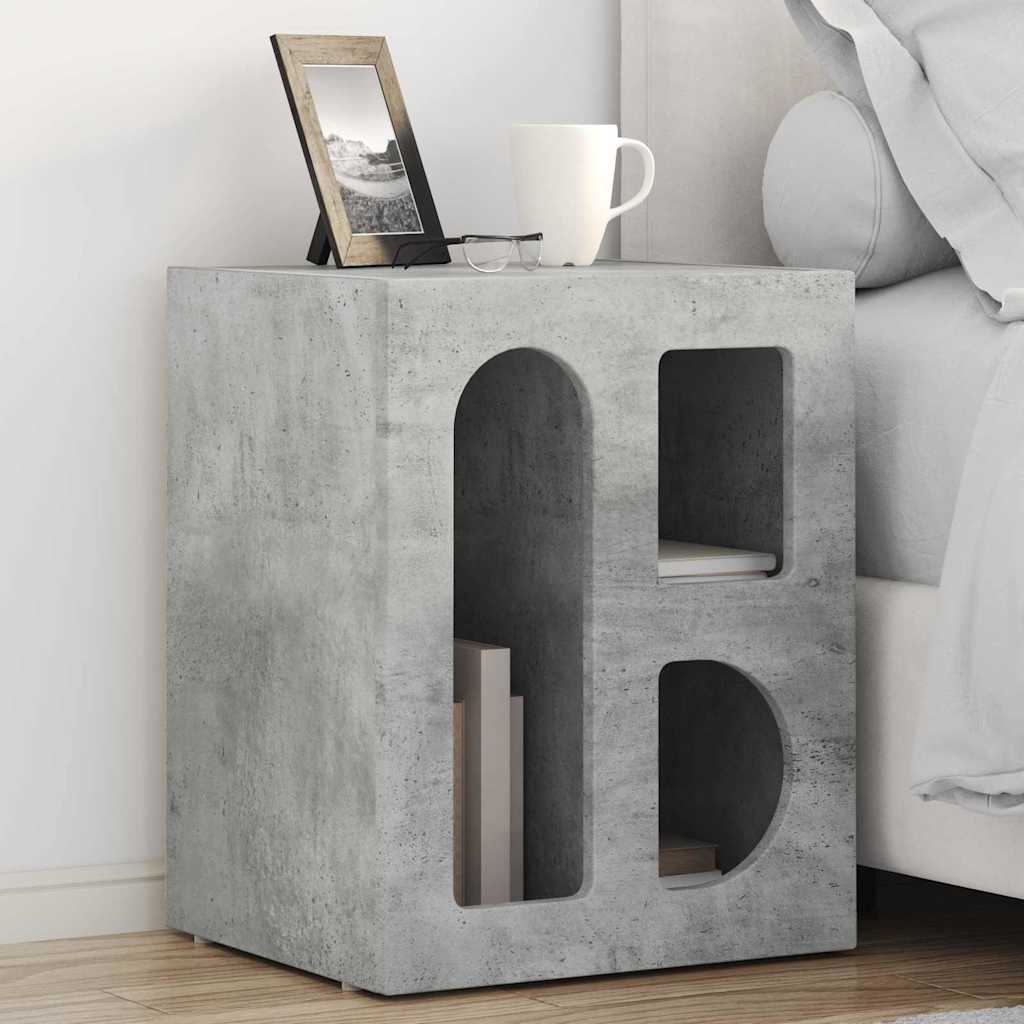 vidaXL Nachttisch 2 pcs Beton Grau 40 x 35 x 50 cm Holzwerkstoff