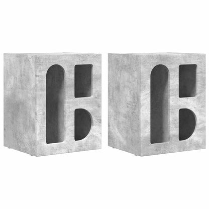 vidaXL Nachttisch 2 pcs Beton Grau 40 x 35 x 50 cm Holzwerkstoff
