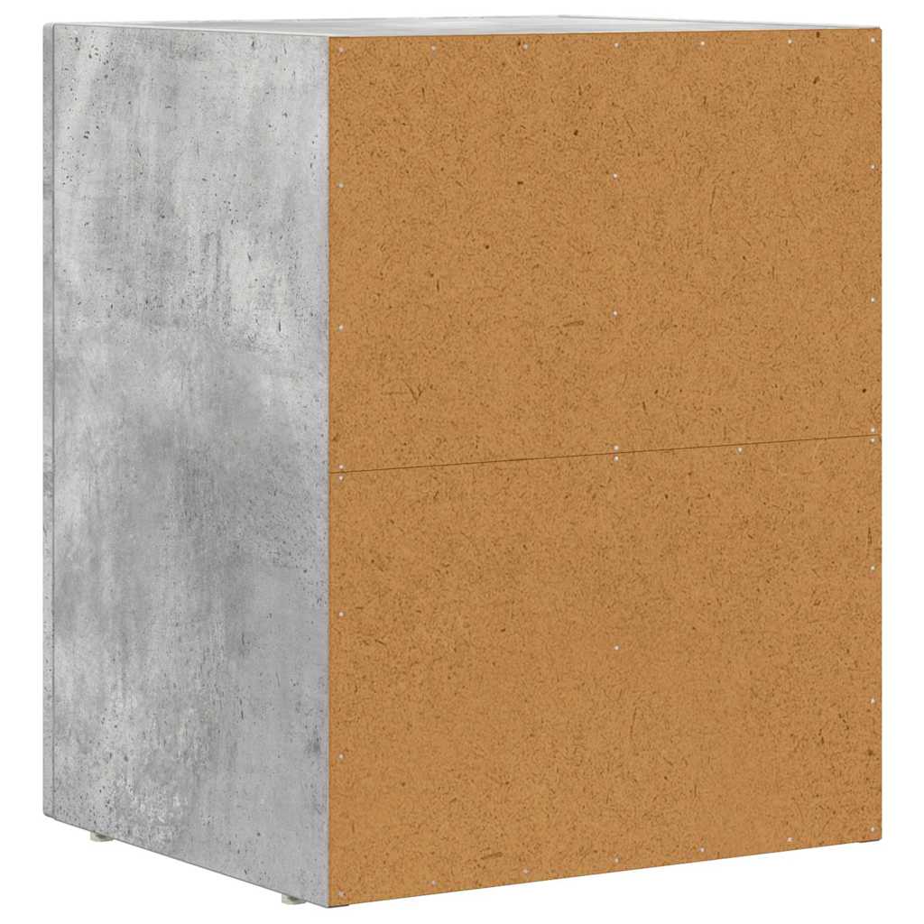 vidaXL Nachttisch 2 pcs Beton Grau 40 x 35 x 50 cm Holzwerkstoff