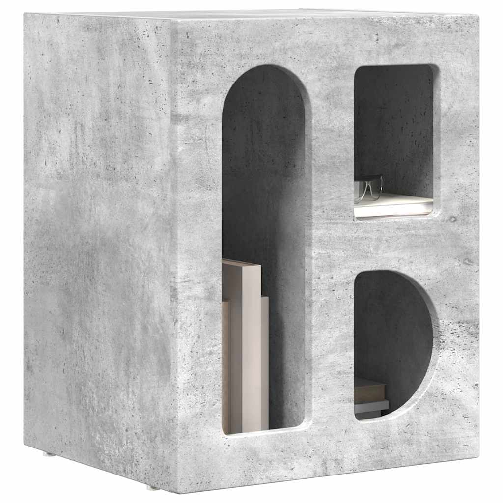 vidaXL Nachttisch 2 pcs Beton Grau 40 x 35 x 50 cm Holzwerkstoff