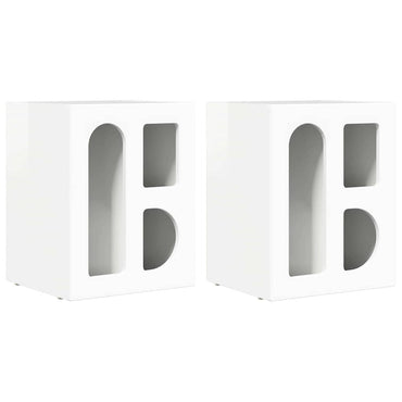 vidaXL Nachttisch 2 pcs Hochglanz Weiß 40 x 35 x 50 cm Holzwerkstoff