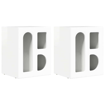 vidaXL Nachttisch 2 pcs Hochglanz Weiß 40 x 35 x 50 cm Holzwerkstoff