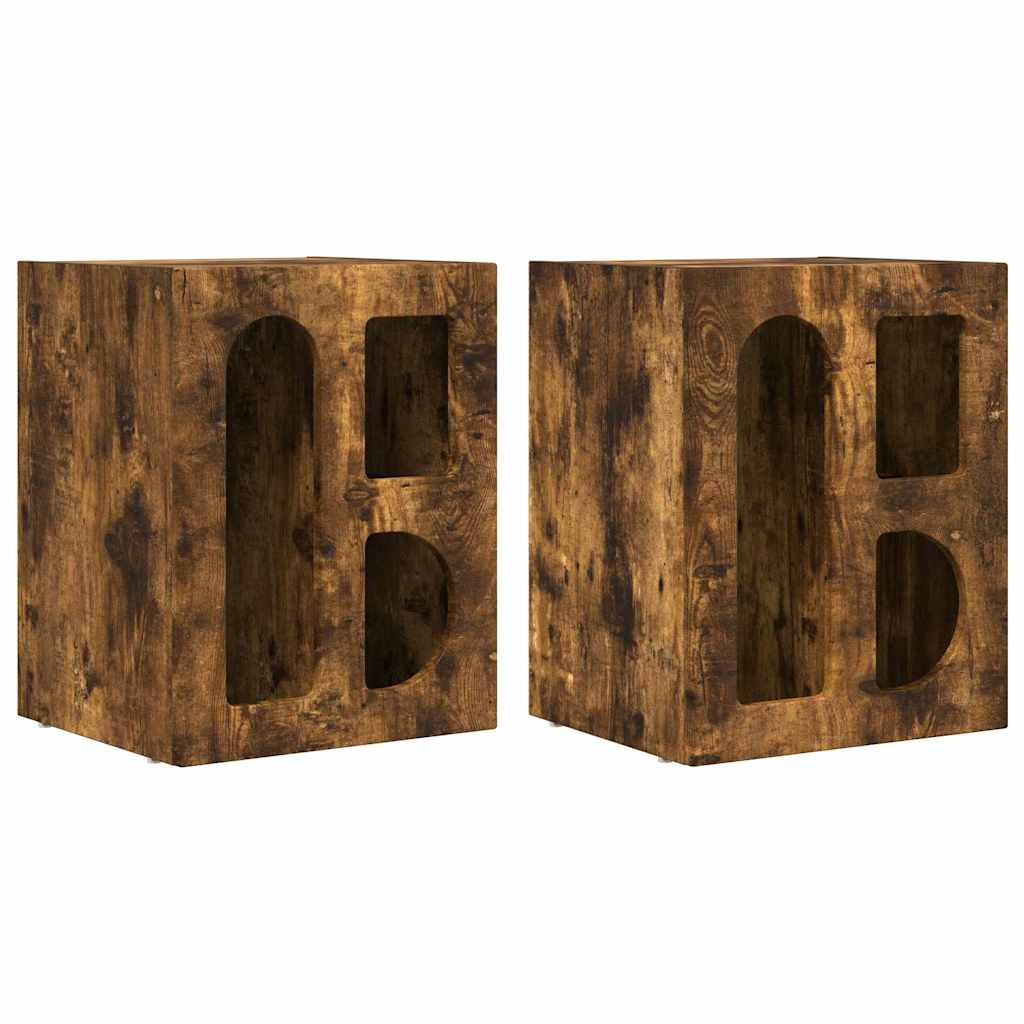 vidaXL Nachttisch 2 pcs Geräucherte Eiche 40 x 35 x 50 cm