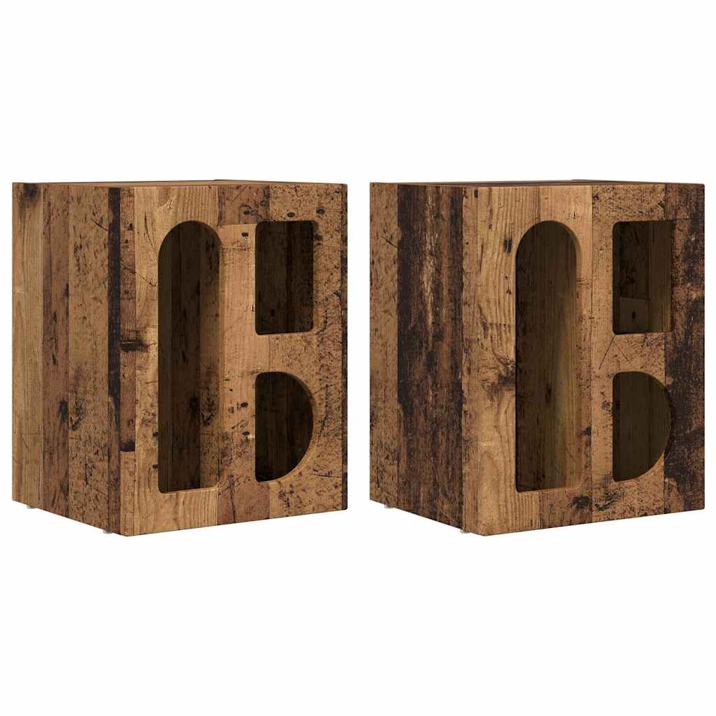 Nachttisch 2 pcs Altholz 40 x 35 x 50 cm Holzwerkstoff