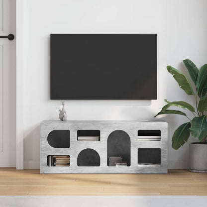 vidaXL Meuble TV gris béton 100 x 35 x 40 cm en bois d'ingénierie