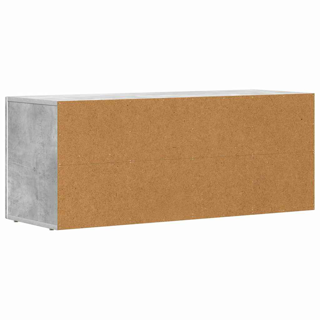 vidaXL Meuble TV gris béton 100 x 35 x 40 cm en bois d'ingénierie