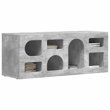 vidaXL Meuble TV gris béton 100 x 35 x 40 cm en bois d'ingénierie