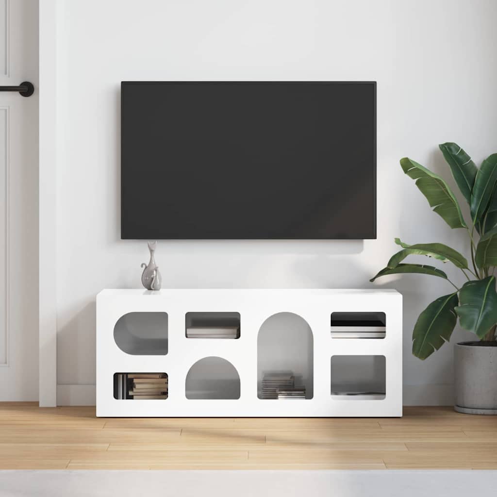 vidaXL TV-Schränk Hochglanz Weiß 100 x 35 x 40 cm Holzwerkstoff