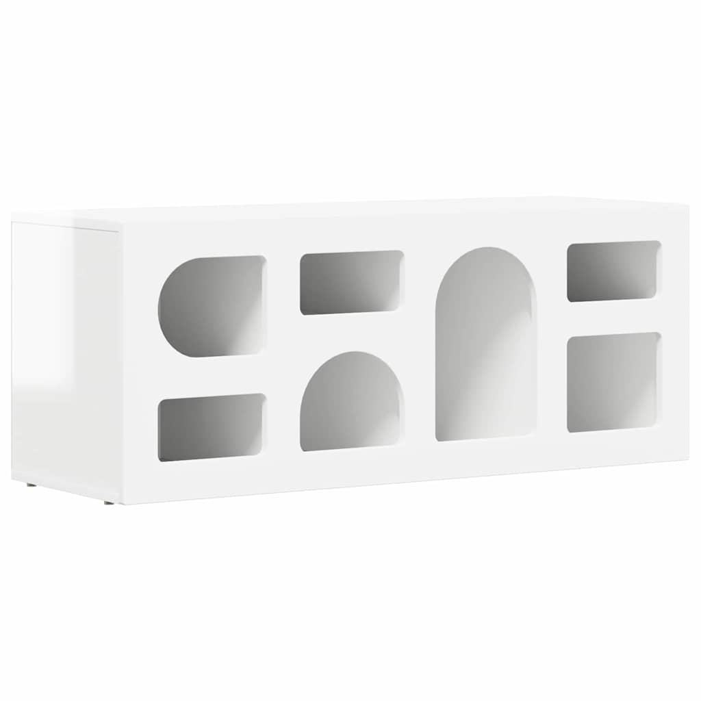 vidaXL TV-Schränk Hochglanz Weiß 100 x 35 x 40 cm Holzwerkstoff