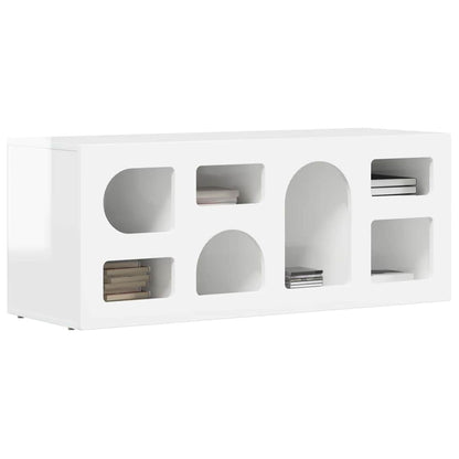 vidaXL TV-Schränk Hochglanz Weiß 100 x 35 x 40 cm Holzwerkstoff