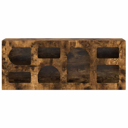 vidaXL Meuble TV Chêne fumé 100 x 35 x 40 cm Bois d'ingénierie