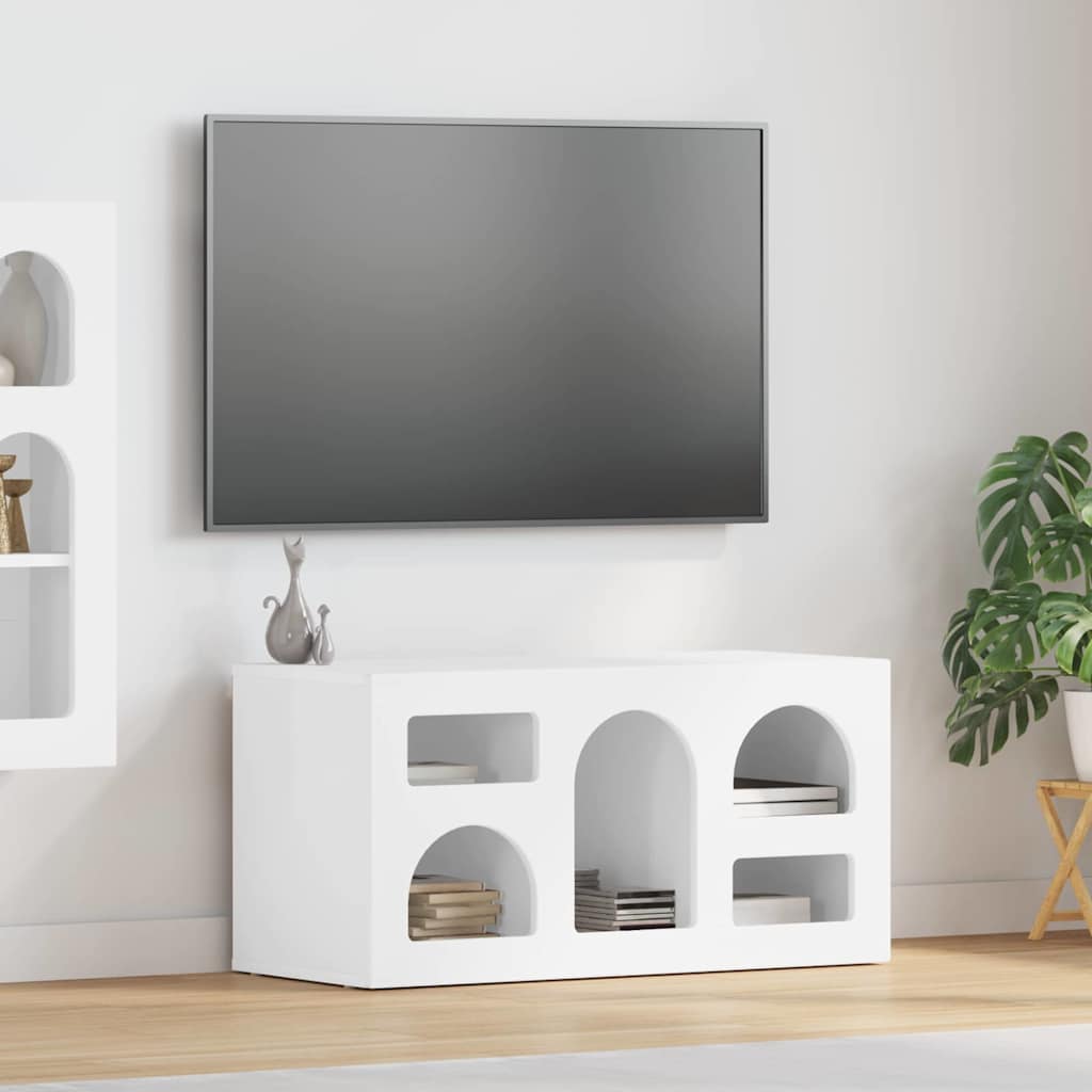 vidaXL TV-Schränk Hochglanz Weiß 80 x 35 x 40 cm Holzwerkstoff