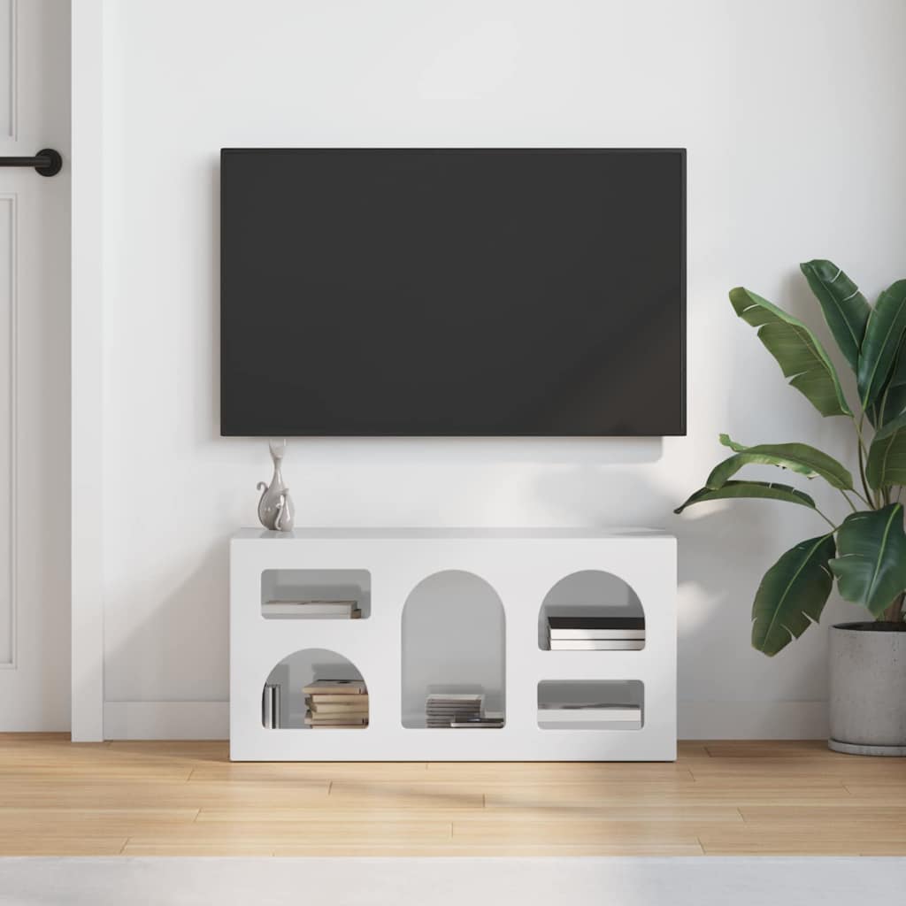 vidaXL TV-Schränk Hochglanz Weiß 80 x 35 x 40 cm Holzwerkstoff