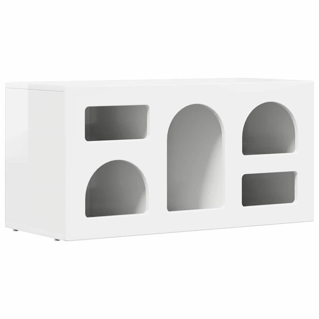 vidaXL TV-Schränk Hochglanz Weiß 80 x 35 x 40 cm Holzwerkstoff