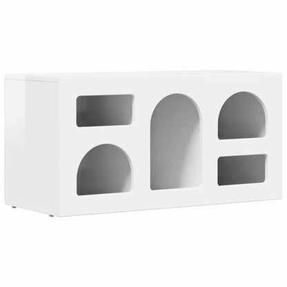 vidaXL TV-Schränk Hochglanz Weiß 80 x 35 x 40 cm Holzwerkstoff