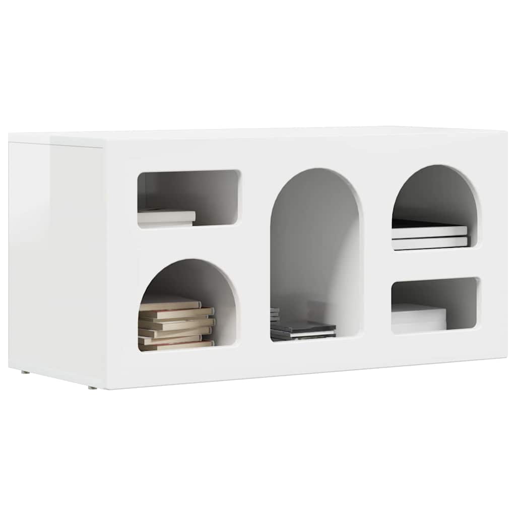 vidaXL TV-Schränk Hochglanz Weiß 80 x 35 x 40 cm Holzwerkstoff
