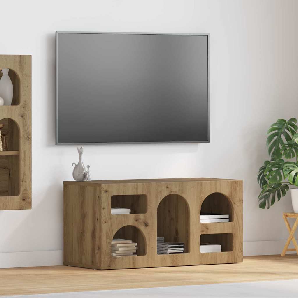 vidaXL Meuble TV chêne artisan 80 x 35 x 40 cm Bois d'ingénierie