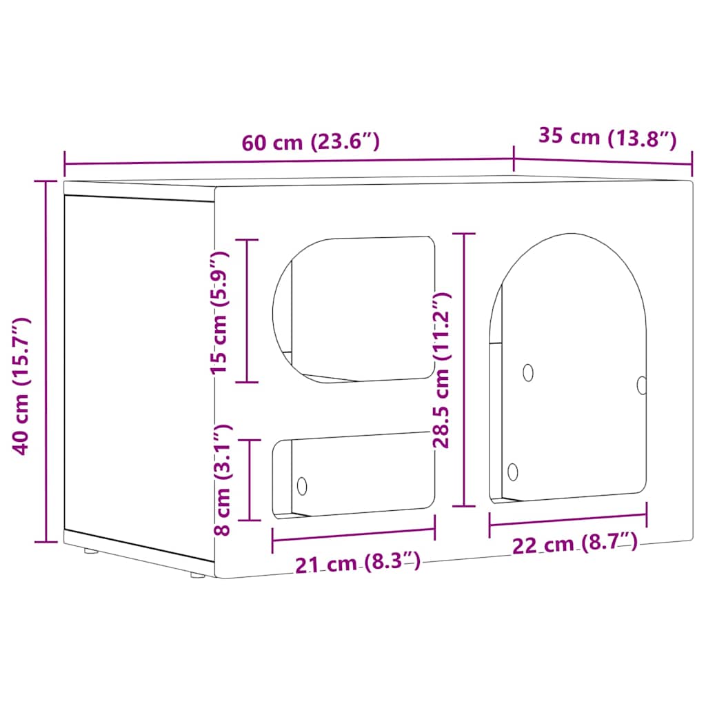 vidaXL TV-Schränk Weiß 60 x 35 x 40 cm Holzwerkstoff