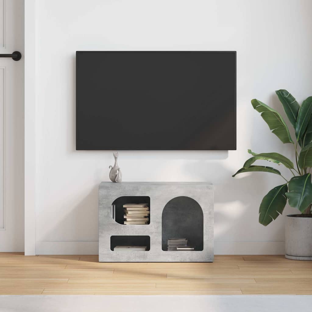vidaXL Meuble TV gris béton 60 x 35 x 40 cm bois d'ingénierie