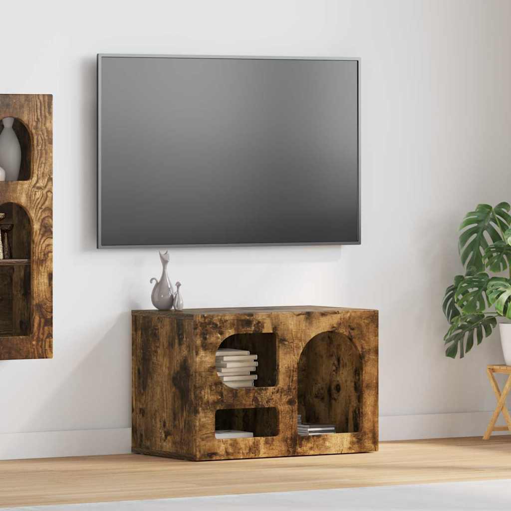 Meuble TV vidaXL Chêne fumé 60 x 35 x 40 cm Bois d'ingénierie