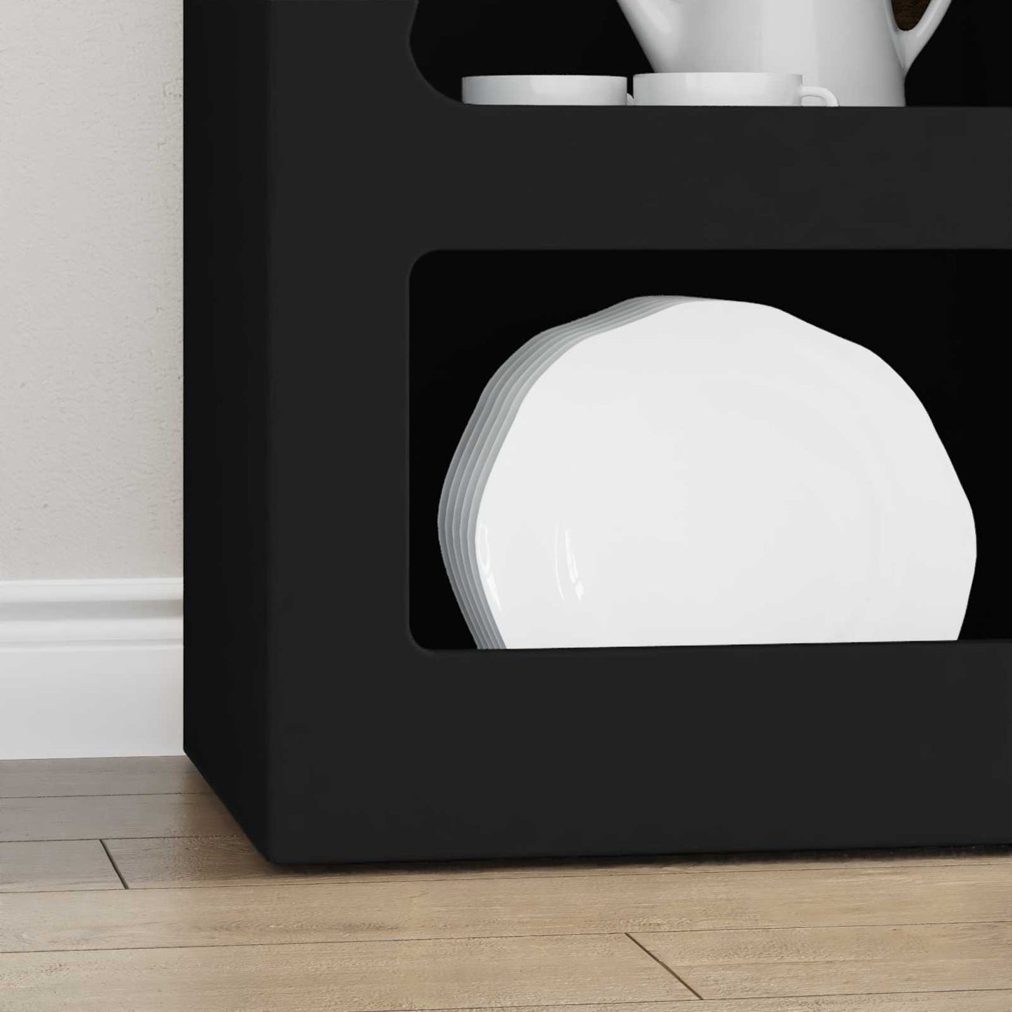 vidaXL Buffet noir 40 x 35 x 100,5 cm, bois d'ingénierie