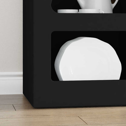 vidaXL Buffet noir 40 x 35 x 100,5 cm, bois d'ingénierie