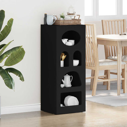 vidaXL Buffet noir 40 x 35 x 100,5 cm, bois d'ingénierie