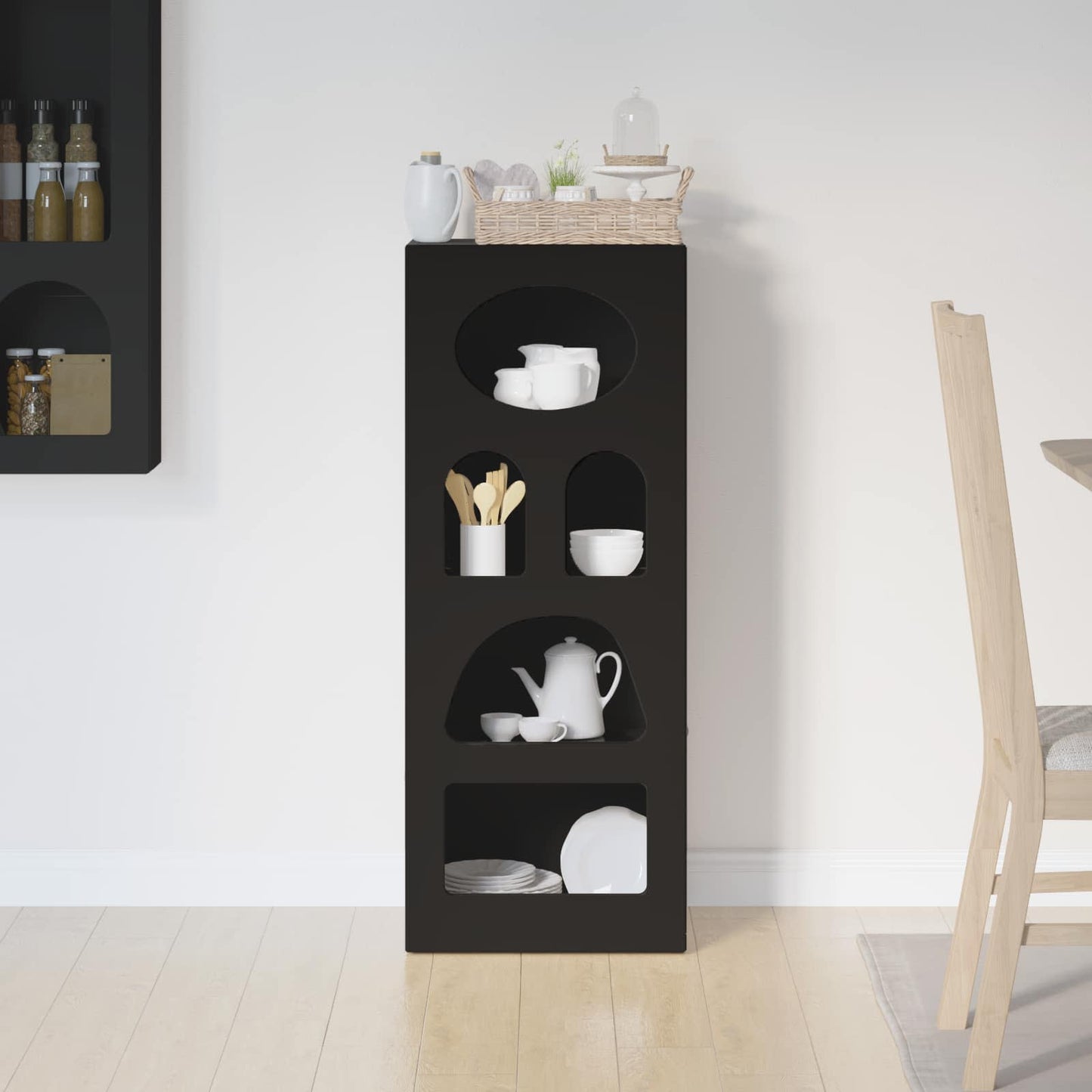 vidaXL Buffet noir 40 x 35 x 100,5 cm, bois d'ingénierie