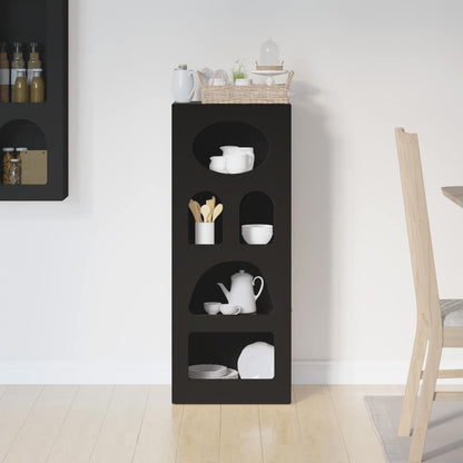 vidaXL Buffet noir 40 x 35 x 100,5 cm, bois d'ingénierie