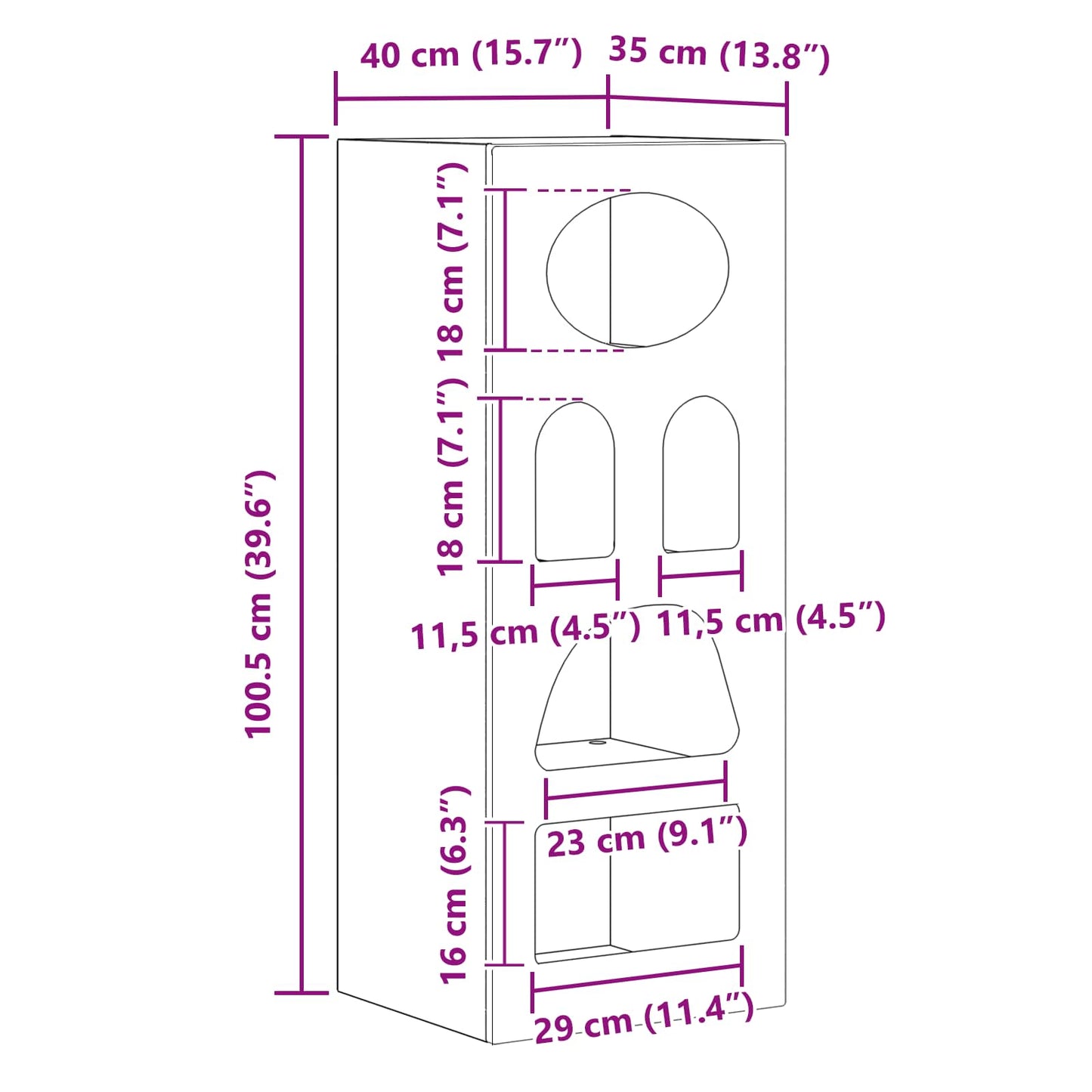 vidaXL Buffet chêne Sonoma 40 x 35 x 100,5 cm Bois d'ingénierie