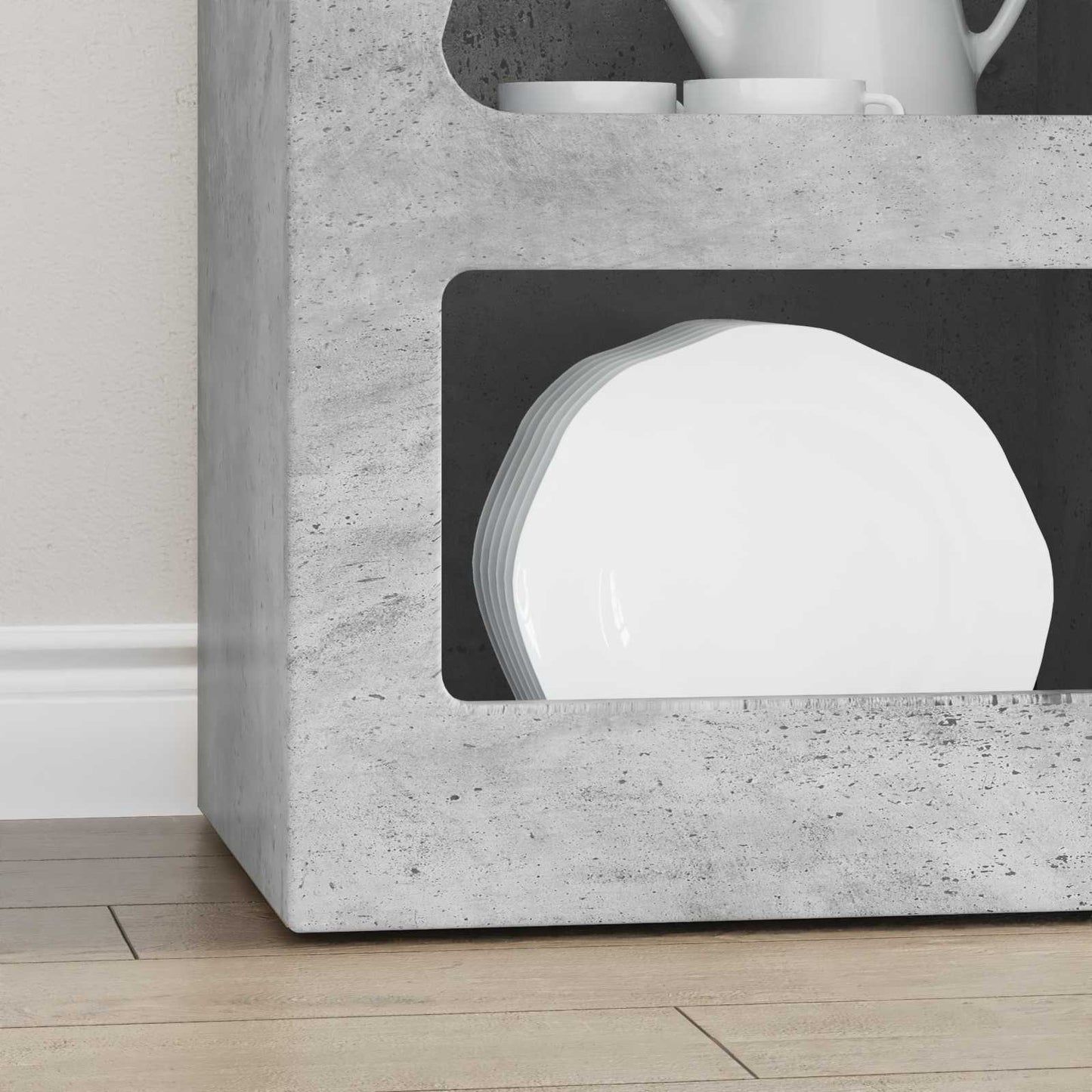 vidaXL Bahut gris béton 40 x 35 x 100,5 cm, bois d'ingénierie