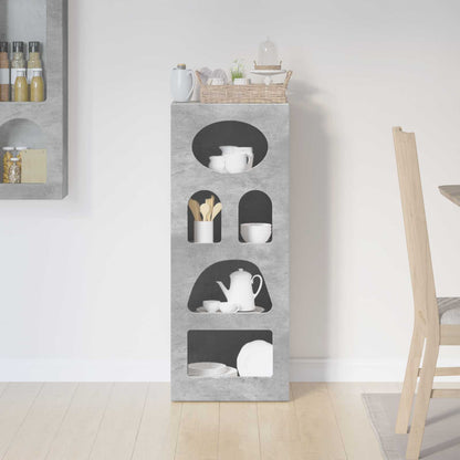 vidaXL Bahut gris béton 40 x 35 x 100,5 cm, bois d'ingénierie