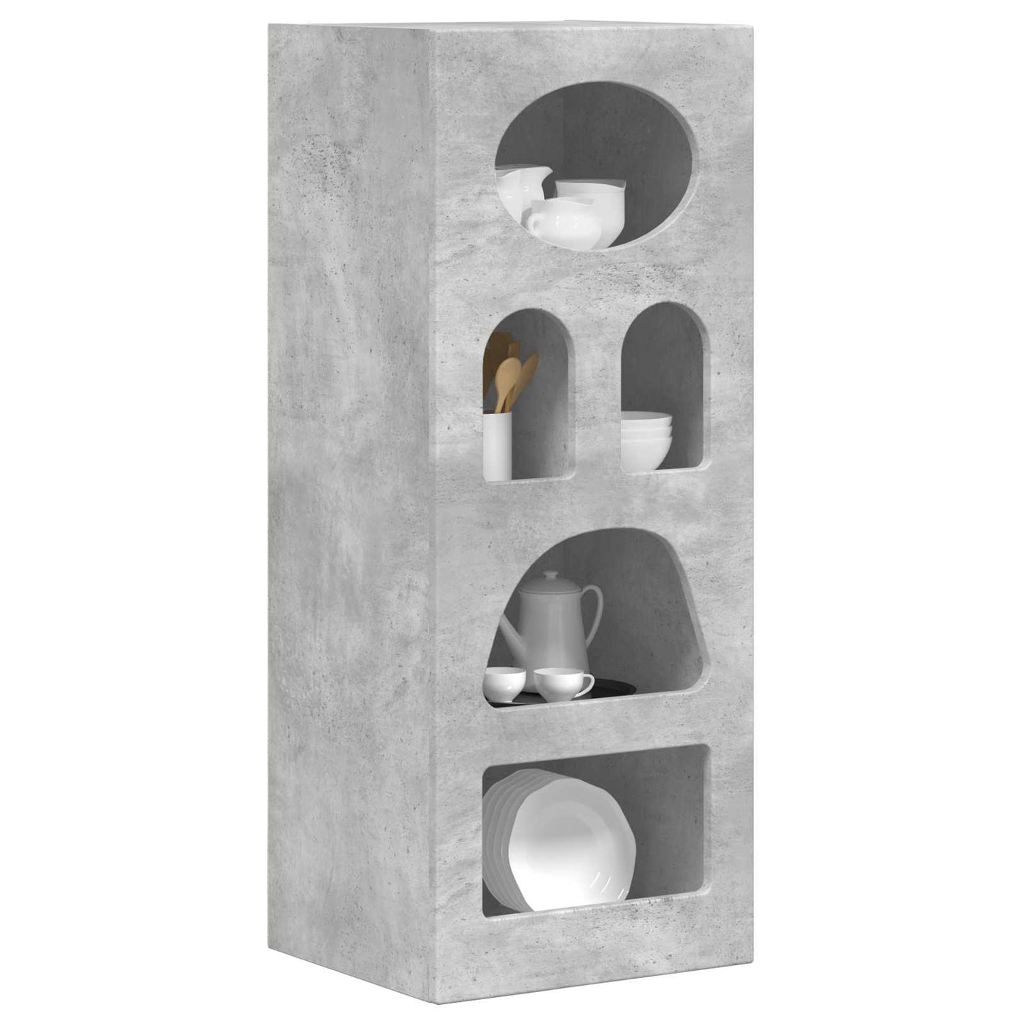 vidaXL Bahut gris béton 40 x 35 x 100,5 cm, bois d'ingénierie